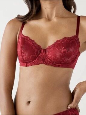 True & Co. Burgundy Lace Underwire Bra